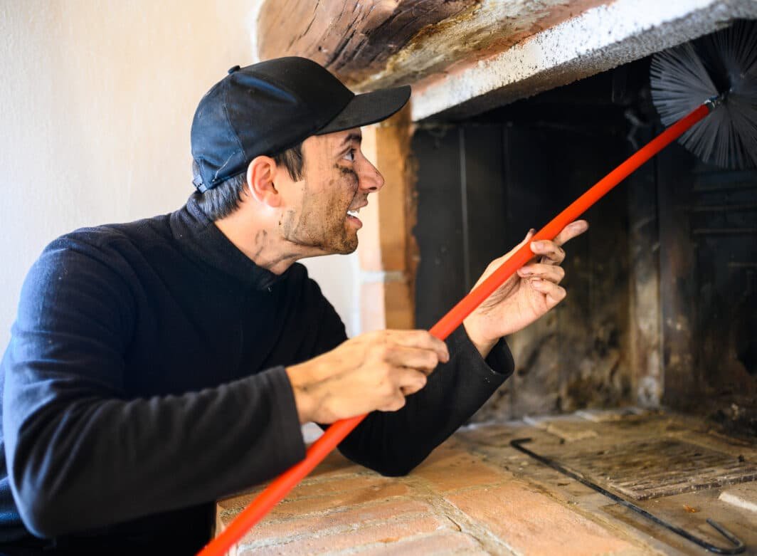 ack couverture ramonage ramoneur au travail