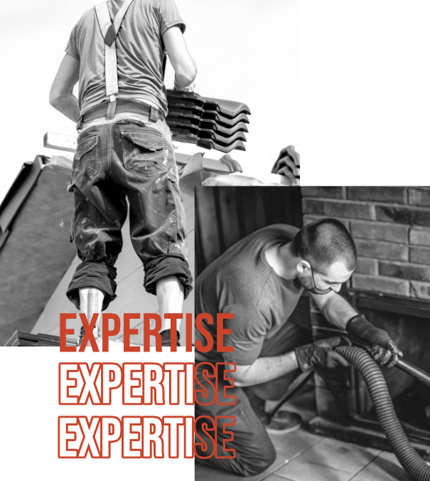 equipe de ack en train de ramoner et travaux de couverture